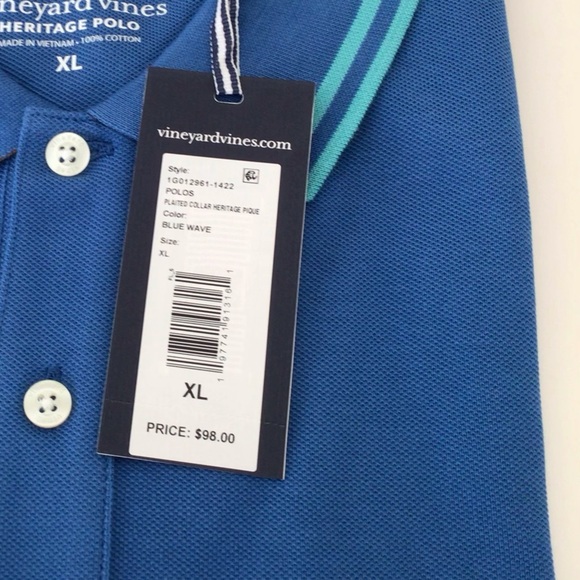 Vineyard Vines Mens Plaited Collar Heritage Pique Polo Shirt New in Pack… - Picture 11 of 12